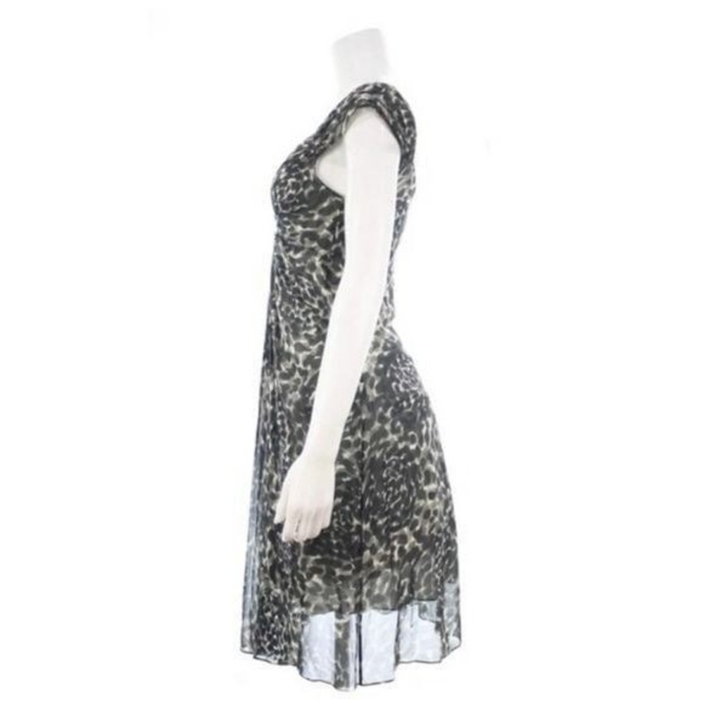 Donna Karan DKNY black grey leopard print silk blend dress size 4 New!! MSRP 395 - Picture 2 of 11